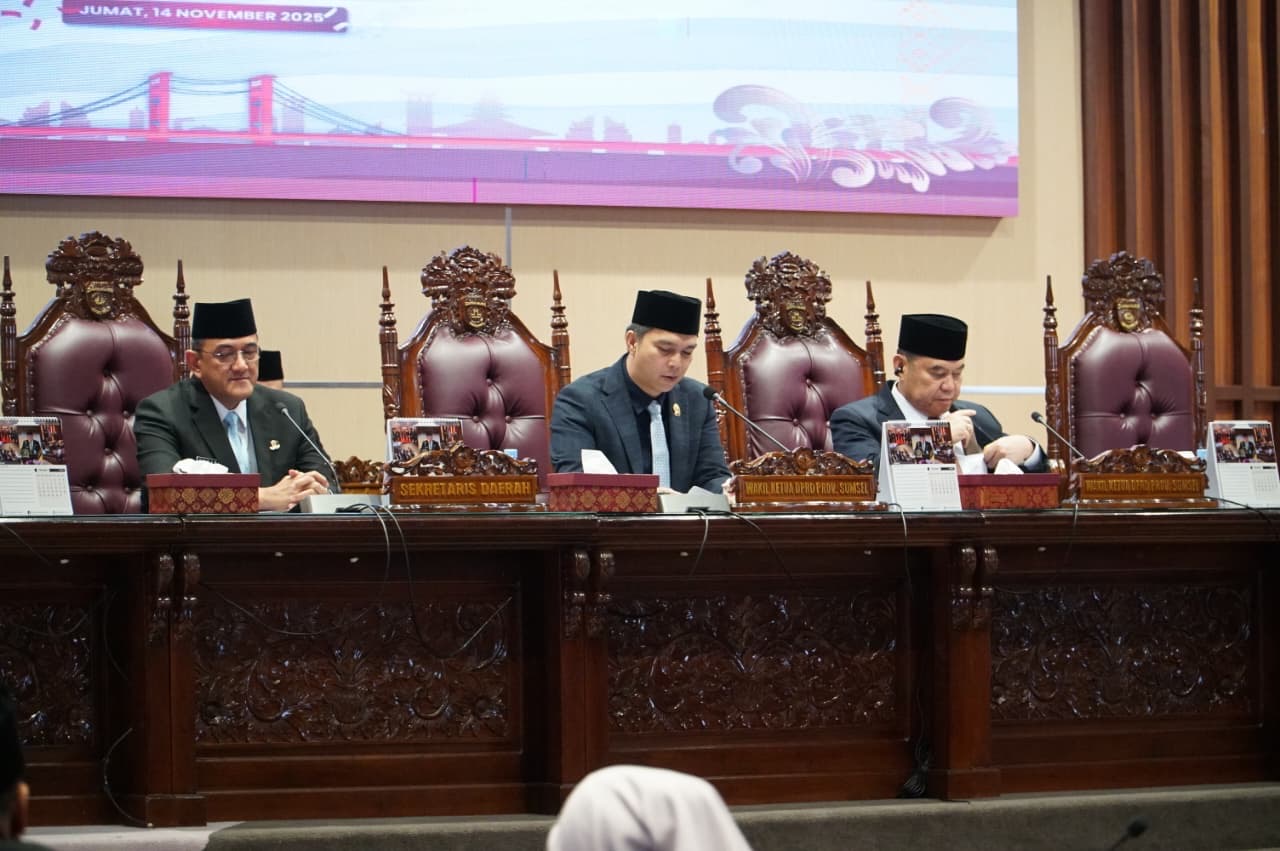 Sekda Sumsel Hadiri Rapat Paripurna XXVI DPRD Sumsel Bahas Jawaban Gubernur Terhadap Raperda APBD 2026