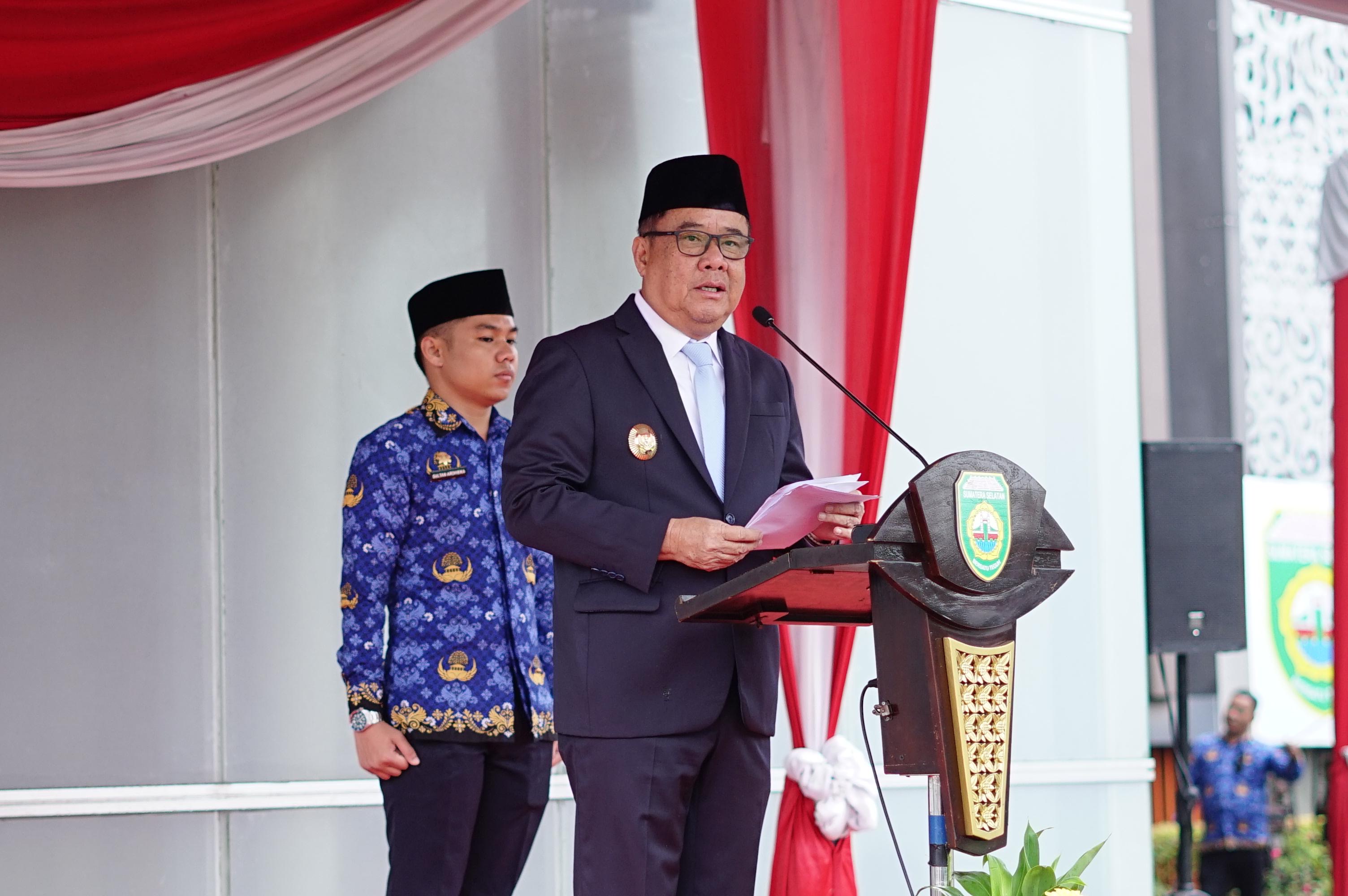 Peringati Hari Bela Negara ke-77, Wagub Sumsel Bacakan Pesan Presiden: "Bela Negara Adalah Aksi Nyata Membantu Sesama"