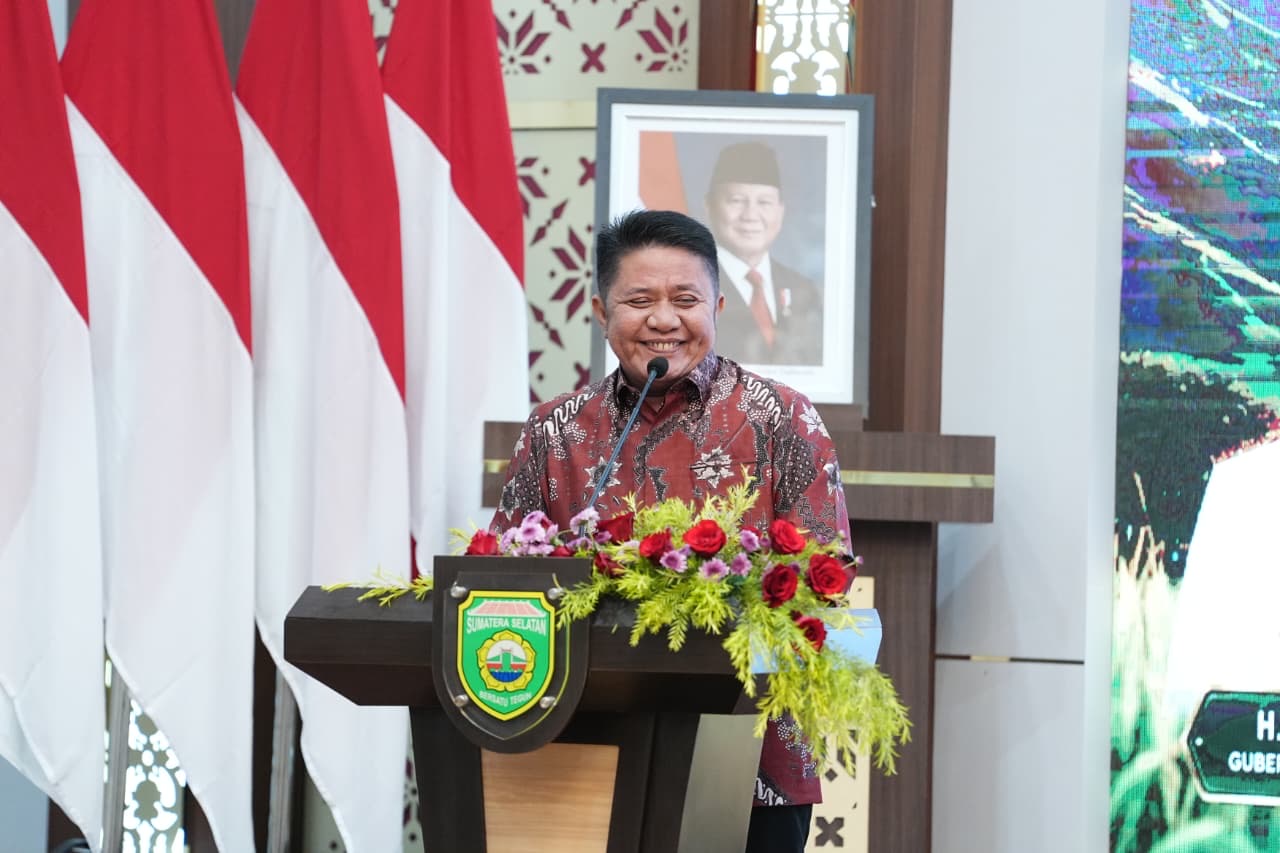 Hadiri Pelantikan HMTN MP Sumsel, Herman Deru Ajak Ubah Mindset Petani Jadi Entrepreneur Tangguh
