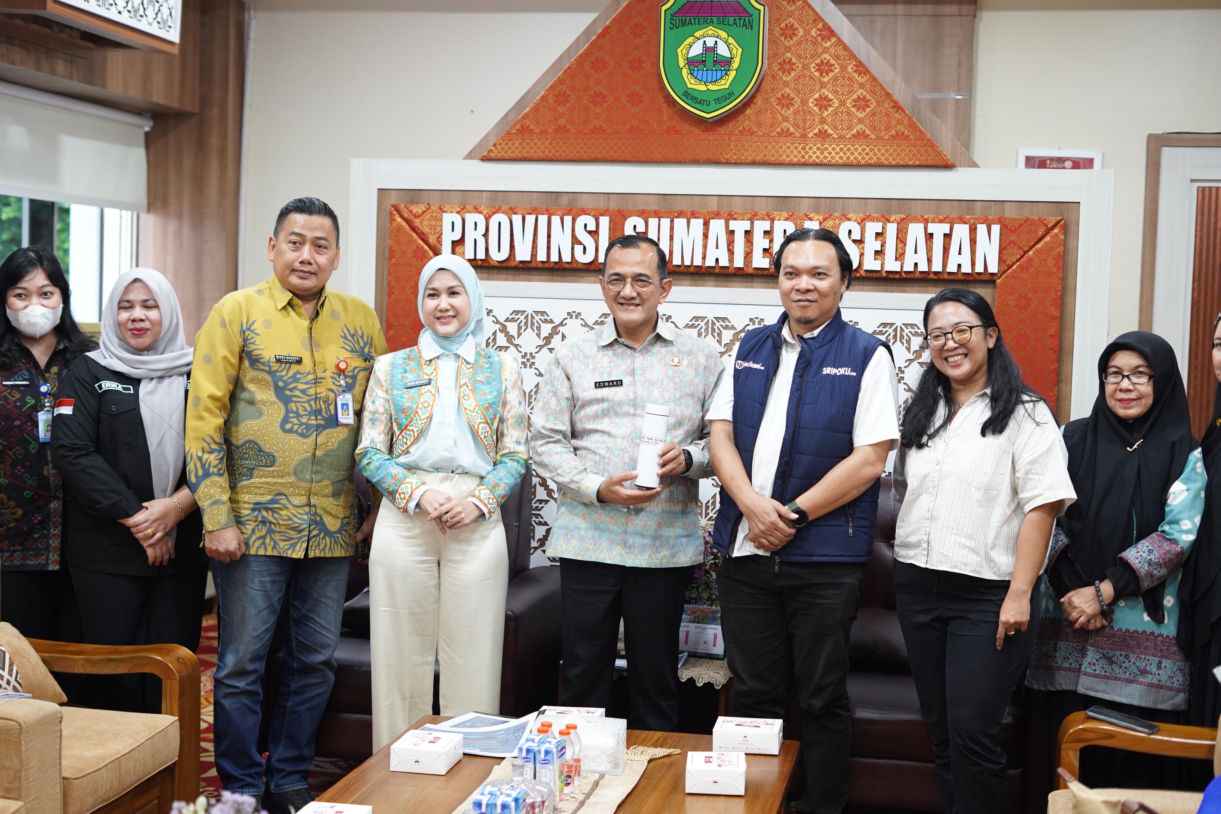 Sekda Sumsel Simak Program Penguatan  Kerjasama Sriwijaya Post & Tribun Sumsel Tahun 2026