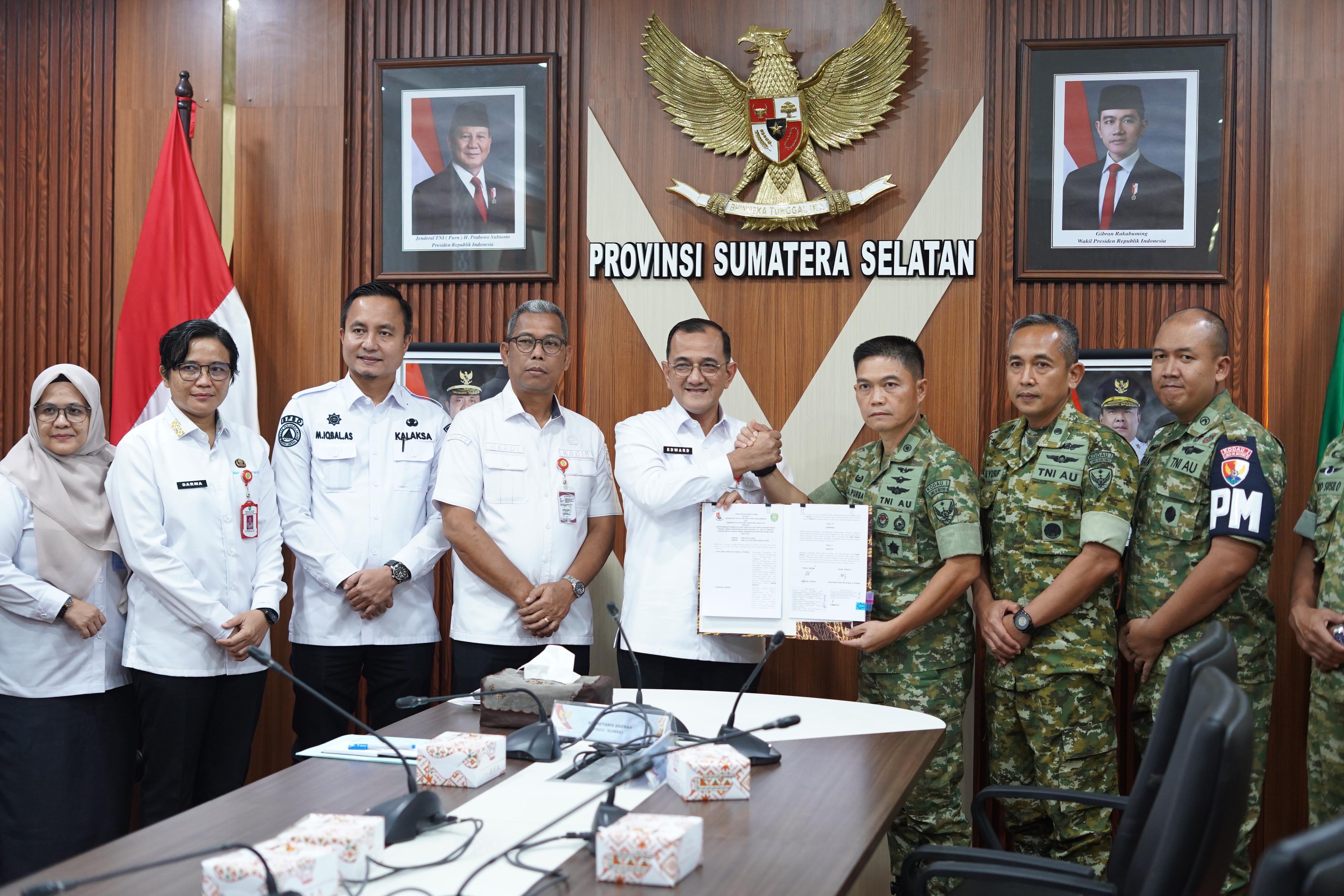 Selesaikan Pencatatan Ganda Aset, Pemprov Sumsel dan Lanud Sri Mulyono Herlambang Jalin Kerja Sama