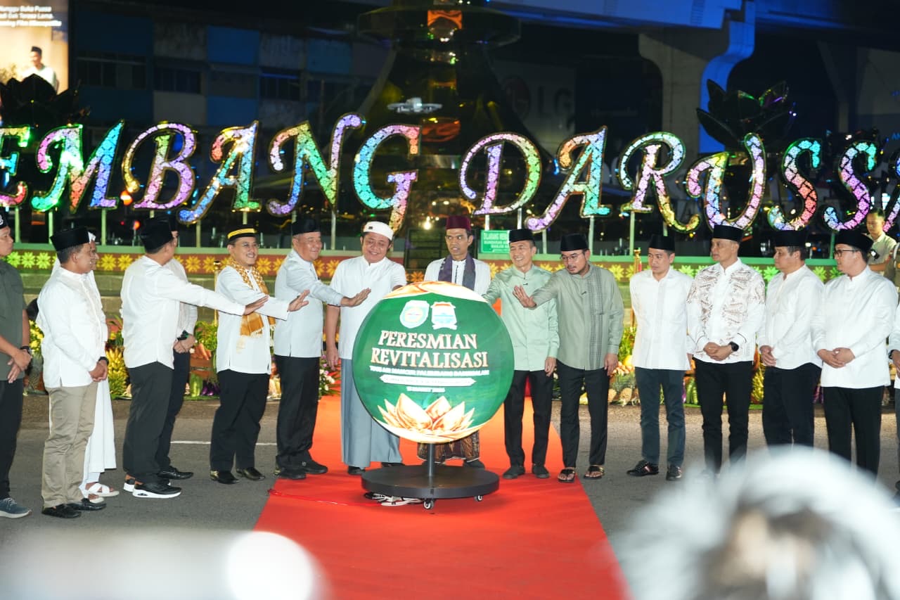 HDCU Resmikan Tugu Cempako Telok Bundaran Air Mancur, Ikon Baru Sekaligus Ruang Publik Masyarakat Palembang