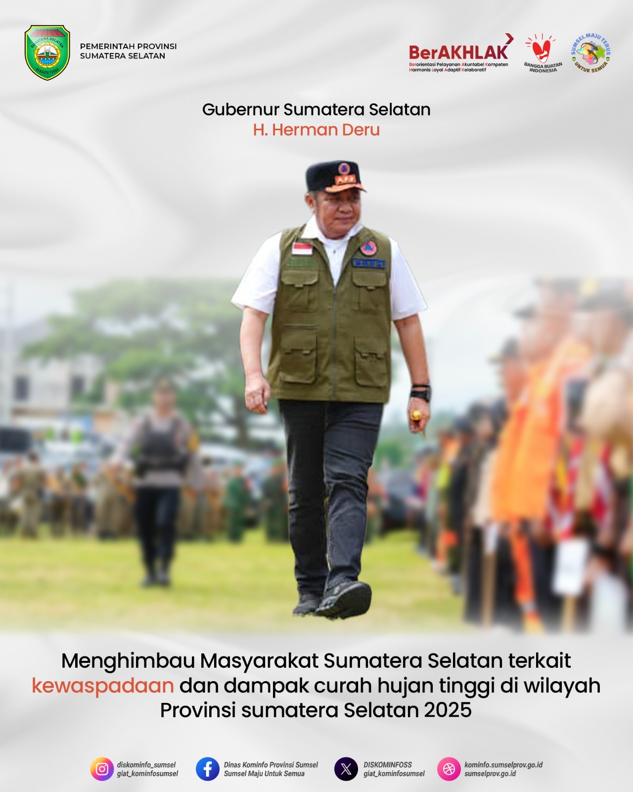 Pemprov Sumsel Himbau Masyarakat Waspada Dampak Curah Hujan Tinggi