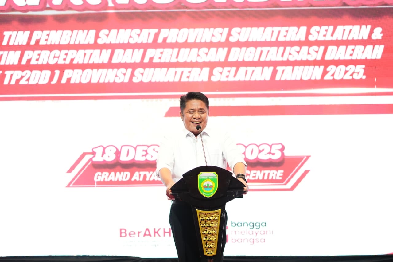 Gubernur Herman Deru Buka Rakor Tim Pembina Samsat dan TP2DD Provinsi Sumsel 2025. Tekankan pelayanan untuk Wajib Pajak