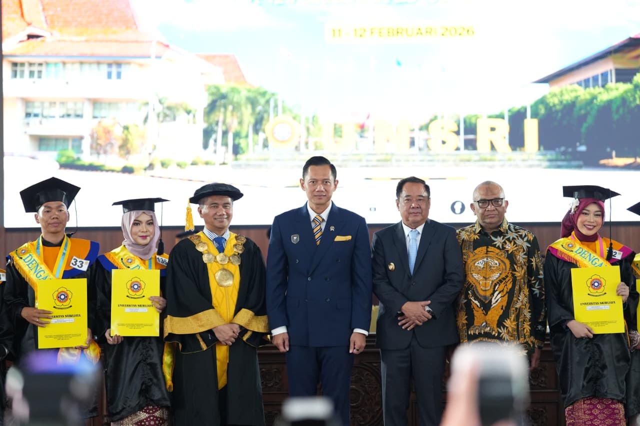 Hadiri Wisuda Unsri, Menko AHY dan Wagub Cik Ujang Kompak Tekankan Pentingnya Kualitas SDM