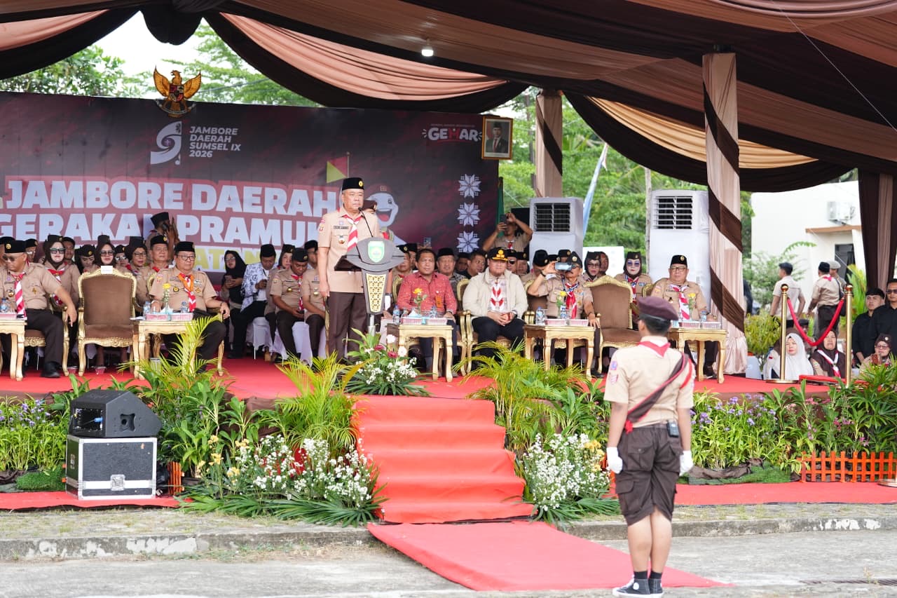 Buka Jambore Daerah IX, Wagub Sumsel Cik Ujang Ajak Pramuka Jadi Pelopor Teknologi dan Mandiri Pangan