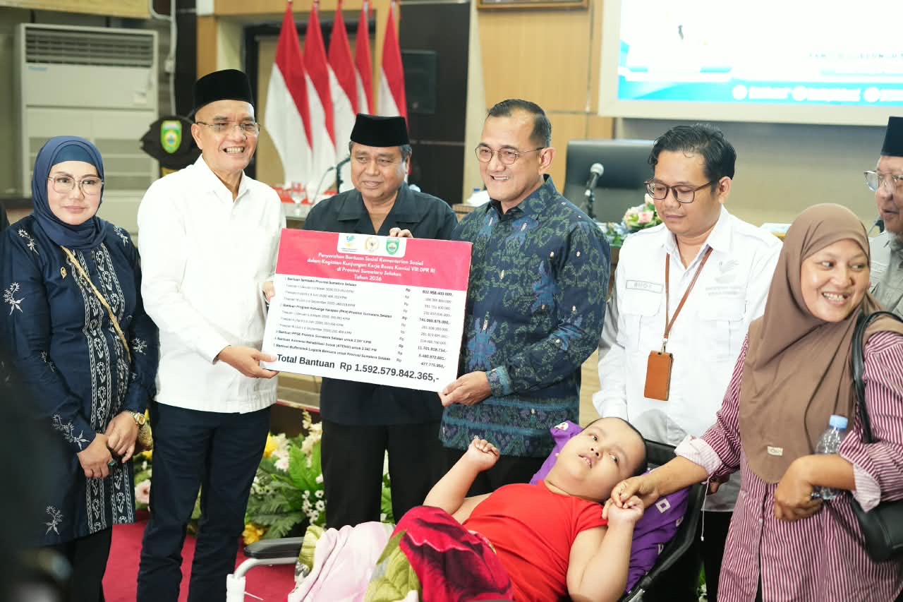 Pemprov Sumsel Terima Kunjungan Reses Komisi VIII DPR RI dan Penyerahan Bansos PPSE 2026