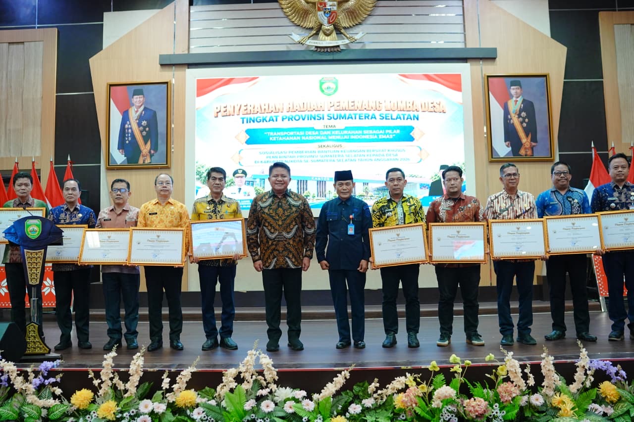 Gubernur Herman Deru Serahkan Penghargaan Lomba Desa Sumsel 2026, Pemacu Untuk Terus Berinovasi